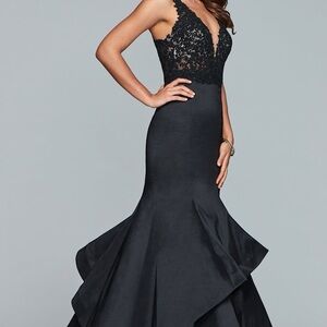 Black Lace Mermaid Formal Dress